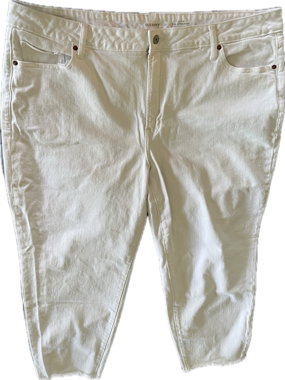 Old Navy White High-Rise Straight Jeans